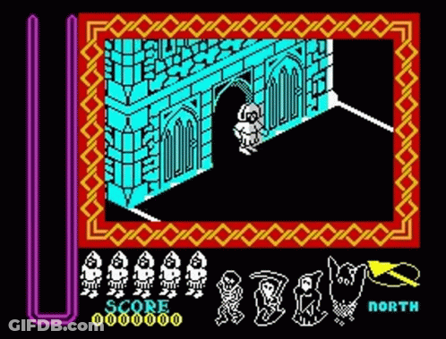 A Computer Game With A Score Of 000000 On The Bottom Right GIF