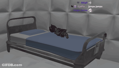 A Computer Generated Image Of A Bed With A Cat On It GIF