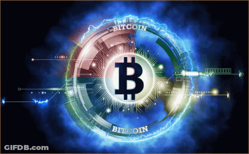 A Computer Generated Image Of A Bitcoin Circle GIF