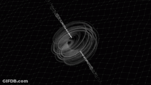 A Computer Generated Image Of A Black Hole In The Middle Of A Galaxy . GIF