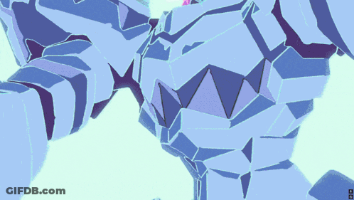 A Computer Generated Image Of A Blue And Purple Geometric Being GIF