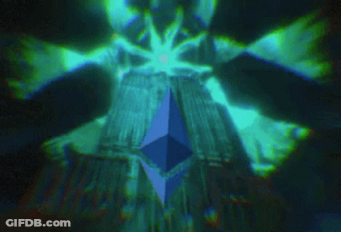 A Computer Generated Image Of A Building With A Blue Diamond In The Middle GIF