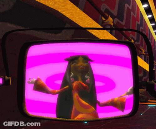 A Computer Generated Image Of A Cartoon Character With Long Hair GIF