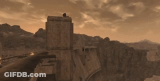 A Computer Generated Image Of A Castle In The Desert GIF