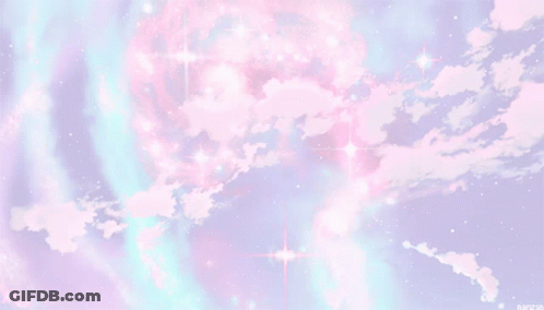 A Computer Generated Image Of A Cloudy Sky With A Star In The Center GIF