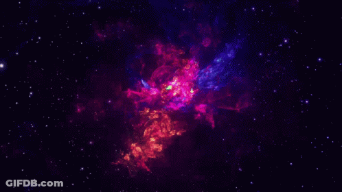 A Computer Generated Image Of A Colorful Galaxy With Stars GIF