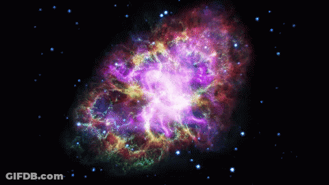 A Computer Generated Image Of A Colorful Galaxy With Stars GIF
