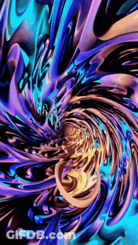 A Computer Generated Image Of A Colorful Swirl That Looks Like A Flower GIF