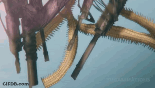 A Computer Generated Image Of A Dragon 'S Skeleton GIF