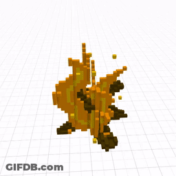 A Computer Generated Image Of A Fire With A Grid Background GIF