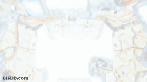 A Computer Generated Image Of A Futuristic Room With A Light Coming Out Of It GIF