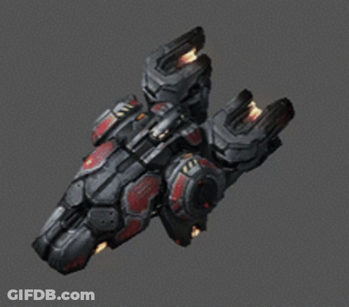 A Computer Generated Image Of A Futuristic Ship With The Number 222 On The Side GIF