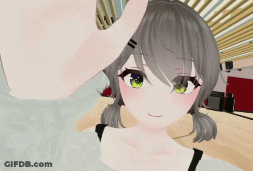 A Computer Generated Image Of A Girl With Pigtails GIF