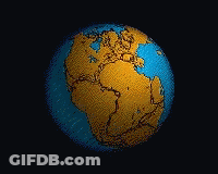 A Computer Generated Image Of A Globe Showing North America And Europe GIF