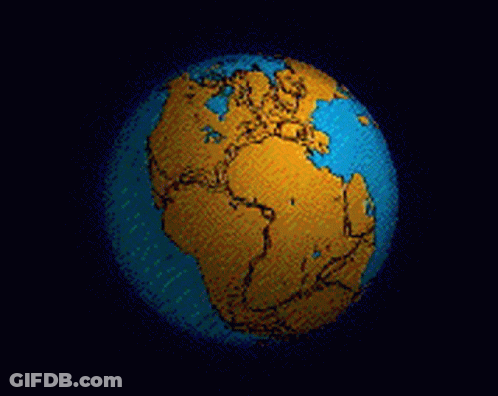 A Computer Generated Image Of A Globe Showing The Oceans GIF