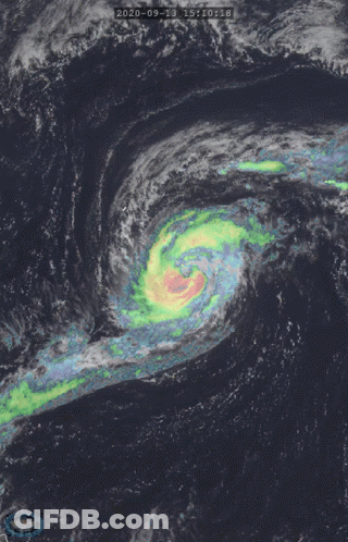 A Computer Generated Image Of A Hurricane With The Date Of 2020-09-13 GIF