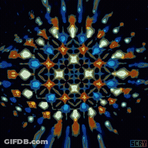 A Computer Generated Image Of A Kaleidoscope With The Letters Scry Below It GIF