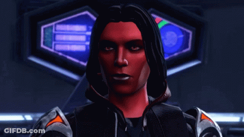 A Computer Generated Image Of A Man With Red Face And Black Hair GIF