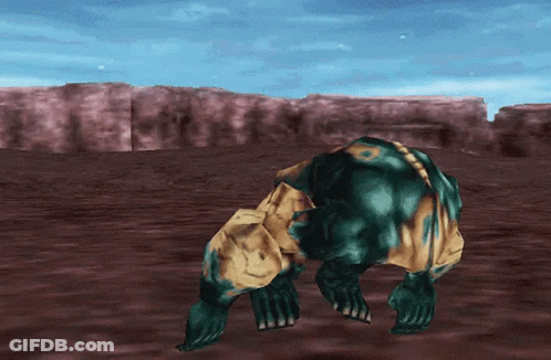A Computer Generated Image Of A Monster Crawling In The Dirt GIF