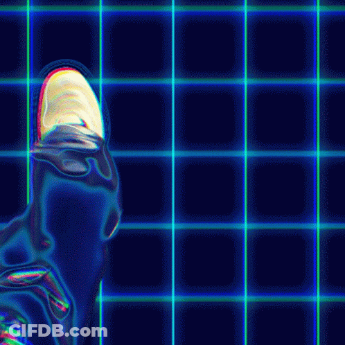 A Computer Generated Image Of A Person 'S Head With A Pink Light Coming Out Of It 'S Eye GIF