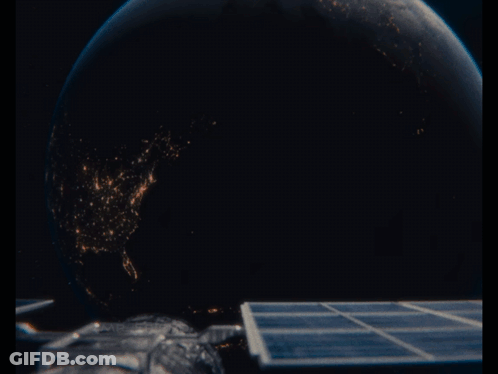 A Computer Generated Image Of A Planet Being Destroyed By An Asteroid GIF
