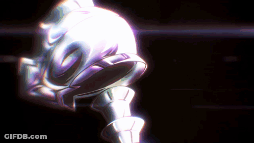 A Computer Generated Image Of A Purple And White Object In The Dark GIF