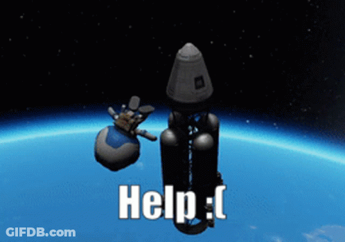 A Computer Generated Image Of A Rocket With The Words Help Written On It GIF