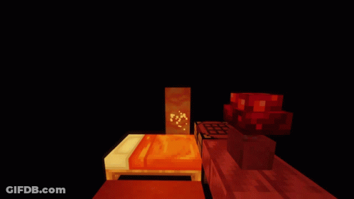 A Computer Generated Image Of A Room With A Bed And A Clock GIF
