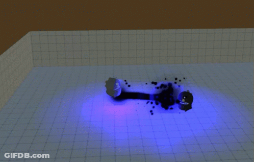 A Computer Generated Image Of A Room With A Blue Light Coming From The Ceiling GIF