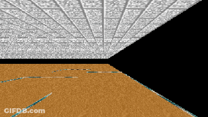 A Computer Generated Image Of A Room With A Wooden Floor GIF
