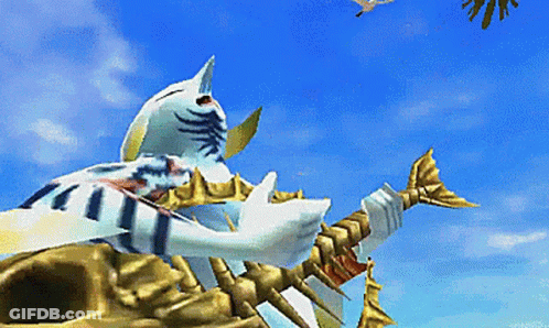 A Computer Generated Image Of A Skeleton With A Bird Flying In The Background GIF