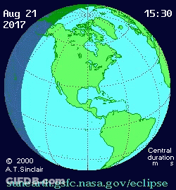 A Computer Generated Image Of A Solar Eclipse On August 21St 2017 GIF