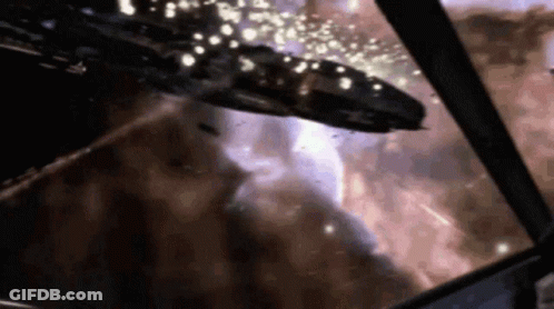 Computer Generated Spaceship Flying GIF