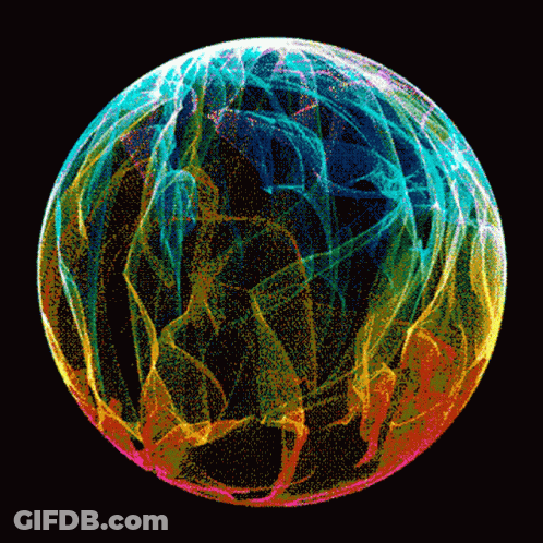 A Computer Generated Image Of A Sphere With A Black Background GIF
