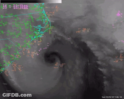 A Computer Generated Image Of A Storm With Strikes Written In Green GIF