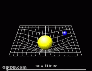 A Computer Generated Image Of A Yellow Ball And A Blue Ball On A Black Background . GIF
