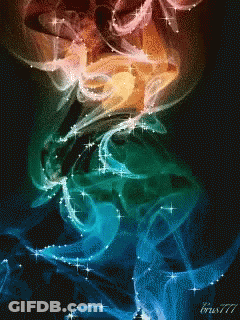 A Computer Generated Image Of Smoke And Stars With The Numbers 777 On The Bottom Right GIF