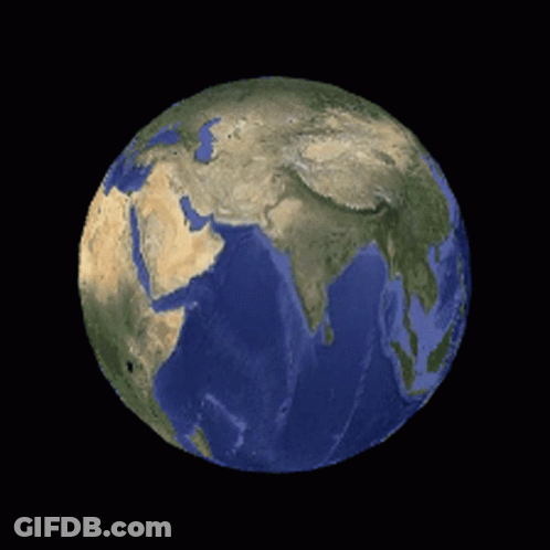A Computer Generated Image Of The Earth With The Middle East In The Foreground GIF