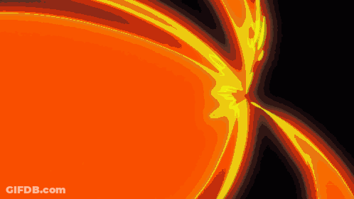 A Computer Generated Image Of The Sun With A Black Background And A Yellow Glow GIF