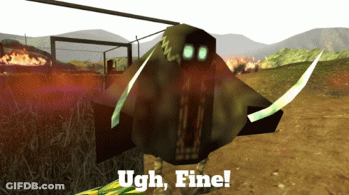 A Computer Generated Image With The Words Ugh Fine GIF