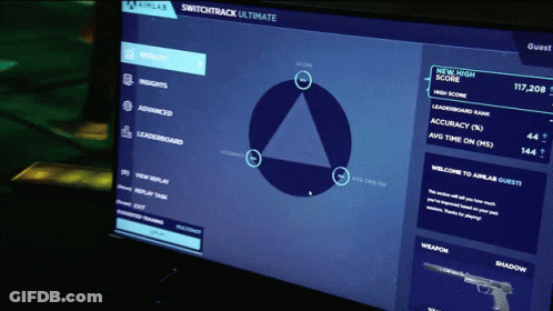 A Computer Monitor Displays The Switchtrack Ultimate App GIF