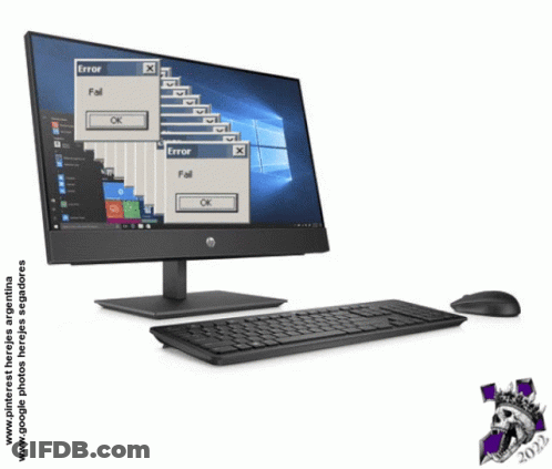 A Computer Monitor With A Bunch Of Error Messages On The Screen GIF