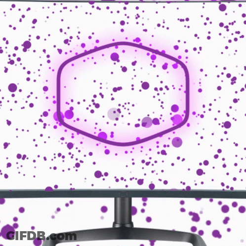 A Computer Monitor With Purple Spots On It GIF