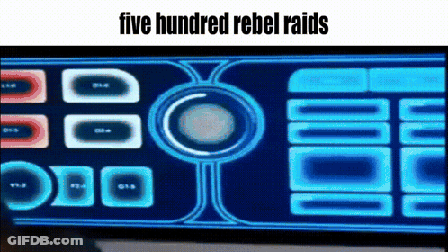 A Computer Monitor With The Words Five Hundred Rebel Raids On The Top GIF