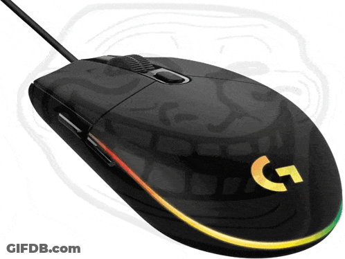 A Computer Mouse With A Glowing G On It GIF