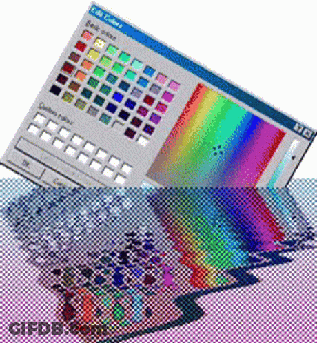 A Computer Screen Displays A Color Palette With A Rainbow Of Colors GIF