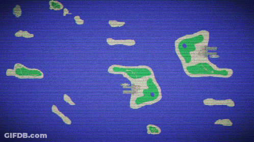 A Computer Screen Displays A Map Of A Tropical Island GIF