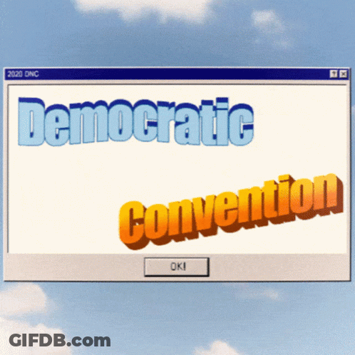 Computer Screen Displaying Democratic Convention And OK Button GIF