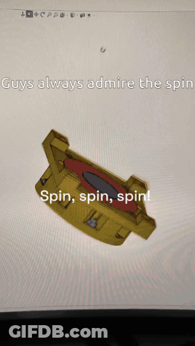 A Computer Screen Shows A Drawing Of A Circular Object With The Words " Guys Always Admire The Spin Spin Spin Spin " Bel GIF