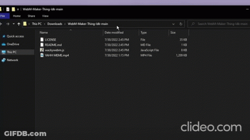 A Computer Screen Shows A Folder Called Webm-Maker-Thing-Idk-Main GIF
